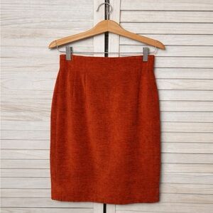 Emanuel Ungaro Orange Pencil Skirt Size 6 Vintage Designer Bold Chic Statement